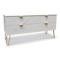 Moreno Marble 4 Drawer Low Storage Unit from Roseland Furniture