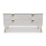 Moreno Marble 4 Drawer Low Storage Chest of Drawers