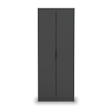 Moreno Graphite Grey 2 Door Double Wardrobe from Roseland furniture