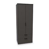 Moreno Graphite Grey 2 Door 2 Drawer Double Wardrobe from Roseland furniture