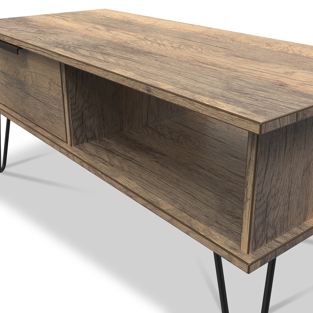 Moreno Rustic Oak 1 Drawer Coffee Table by Roseland Furniture
