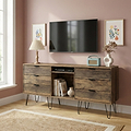 Moreno Rustic Oak with Black Hairpin Legs 6 Drawer Sideboard from Roseland Furniture