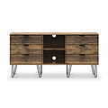 Moreno Rustic Oak with Black Hairpin Legs 6 Drawer Sideboard from Roseland Furniture