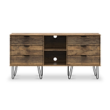 Moreno Rustic Oak with Black Hairpin Legs 6 Drawer Sideboard from Roseland Furniture