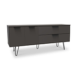 Moreno Graphite Grey 2 Door 2 Drawer Sideboard Cabinet with hairpin legs from Roseland Furniture