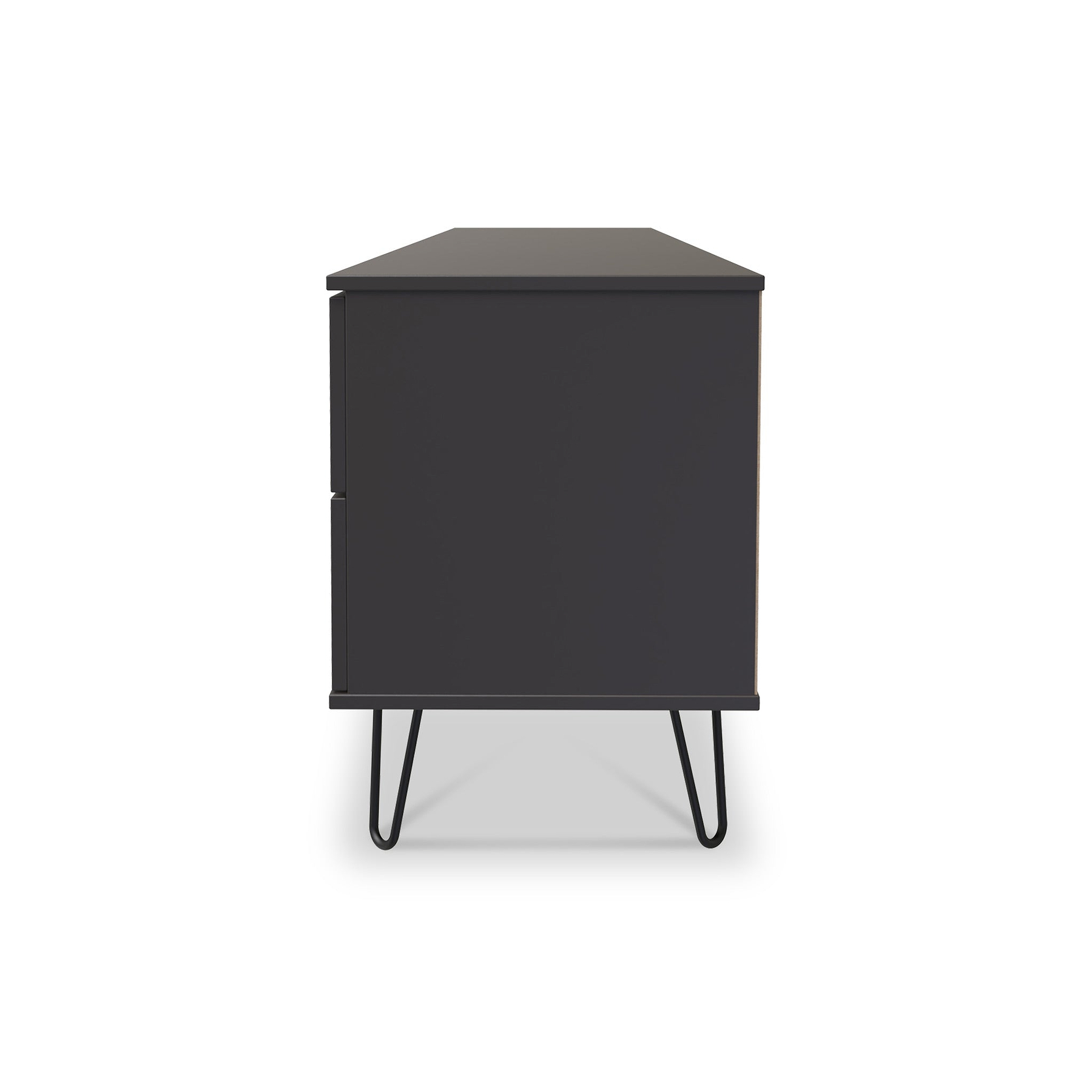 Moreno Graphite Grey 2 Door 2 Drawer Sideboard Cabinet with hairpin legs from Roseland Furniture
