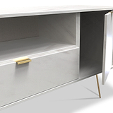 Moreno White Marble 2 Door 1 Drawer Wide TV Unit