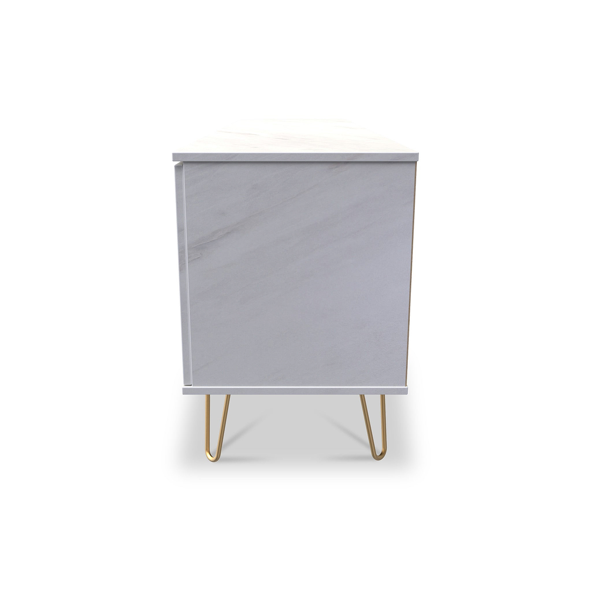 Moreno White Marble 2 Door 1 Drawer Wide TV Unit