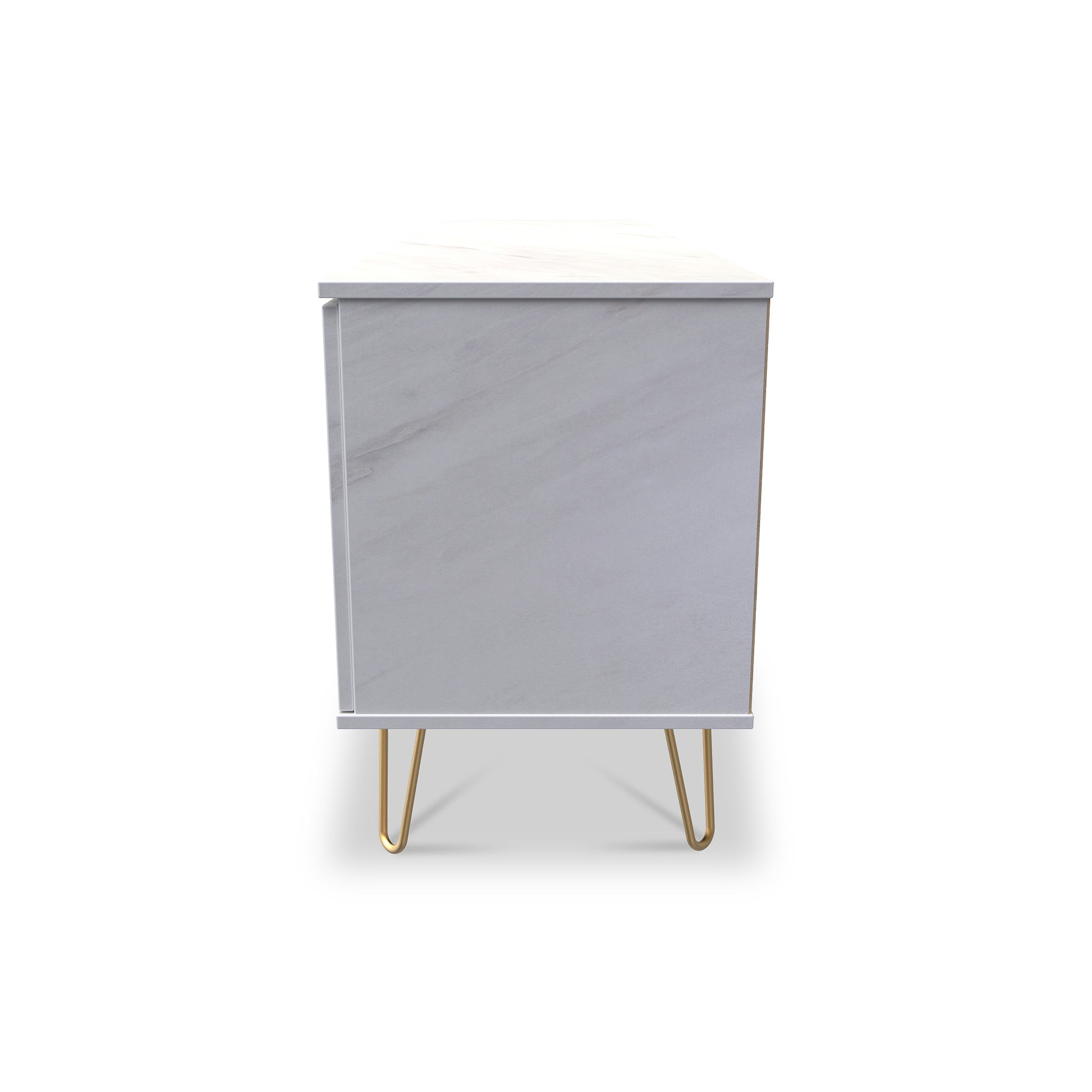 Moreno White Marble 2 Door 1 Drawer Wide TV Unit