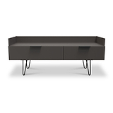 Moreno Graphite Grey 2 Drawer TV Unit Stand with  hairpin legs from Roseland Furniture