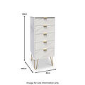 Moreno Marble Effect 5 Drawer Tallboy from Roseland Furniture