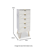 Moreno Marble Effect 5 Drawer Tallboy from Roseland Furniture