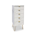 Moreno Marble Effect 5 Drawer Tallboy from Roseland Furniture