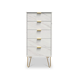 Moreno Marble Effect 5 Drawer Tallboy