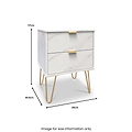 Moreno Marble Effect 2 Drawer Bedside Table from Roseland Furniture