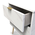 Moreno Marble Effect 2 Drawer Bedside Cabinet