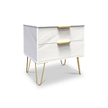 Moreno Marble Effect 2 Drawer Side Table from Roseland Furniture