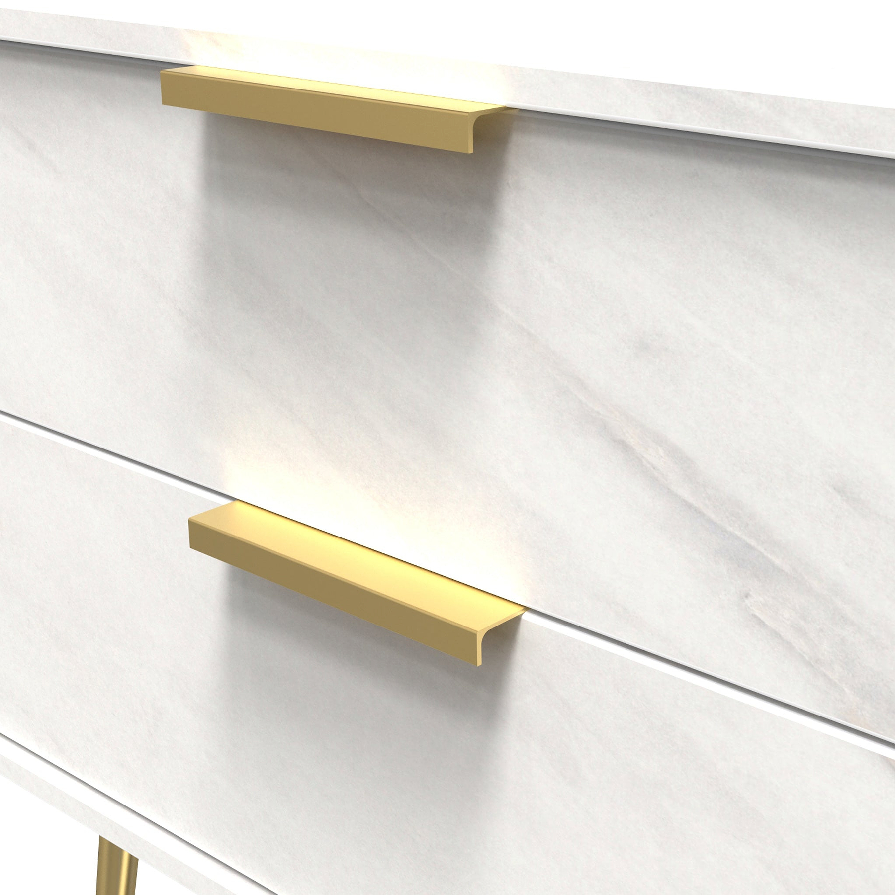 Moreno Marble Effect 2 Drawer Side Table