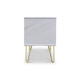Moreno Marble Effect 2 Drawer Side Table