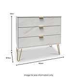 Moreno Marble Effect 3 Drawer Chest from Roseland Furniture