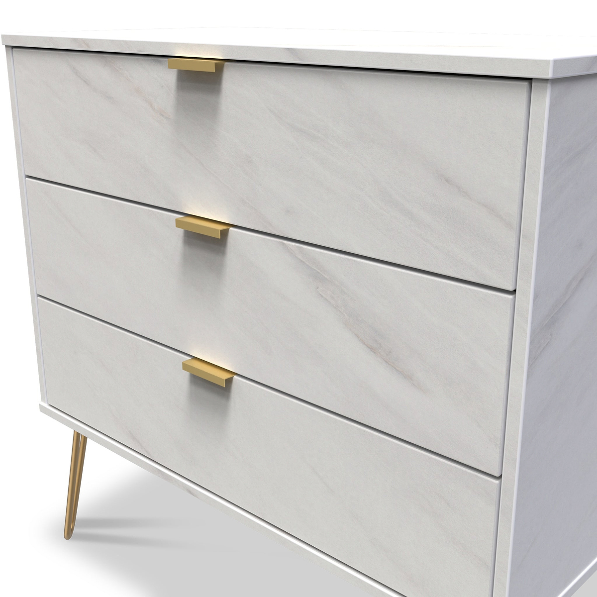 Moreno Marble Effect 3 Drawer Chest