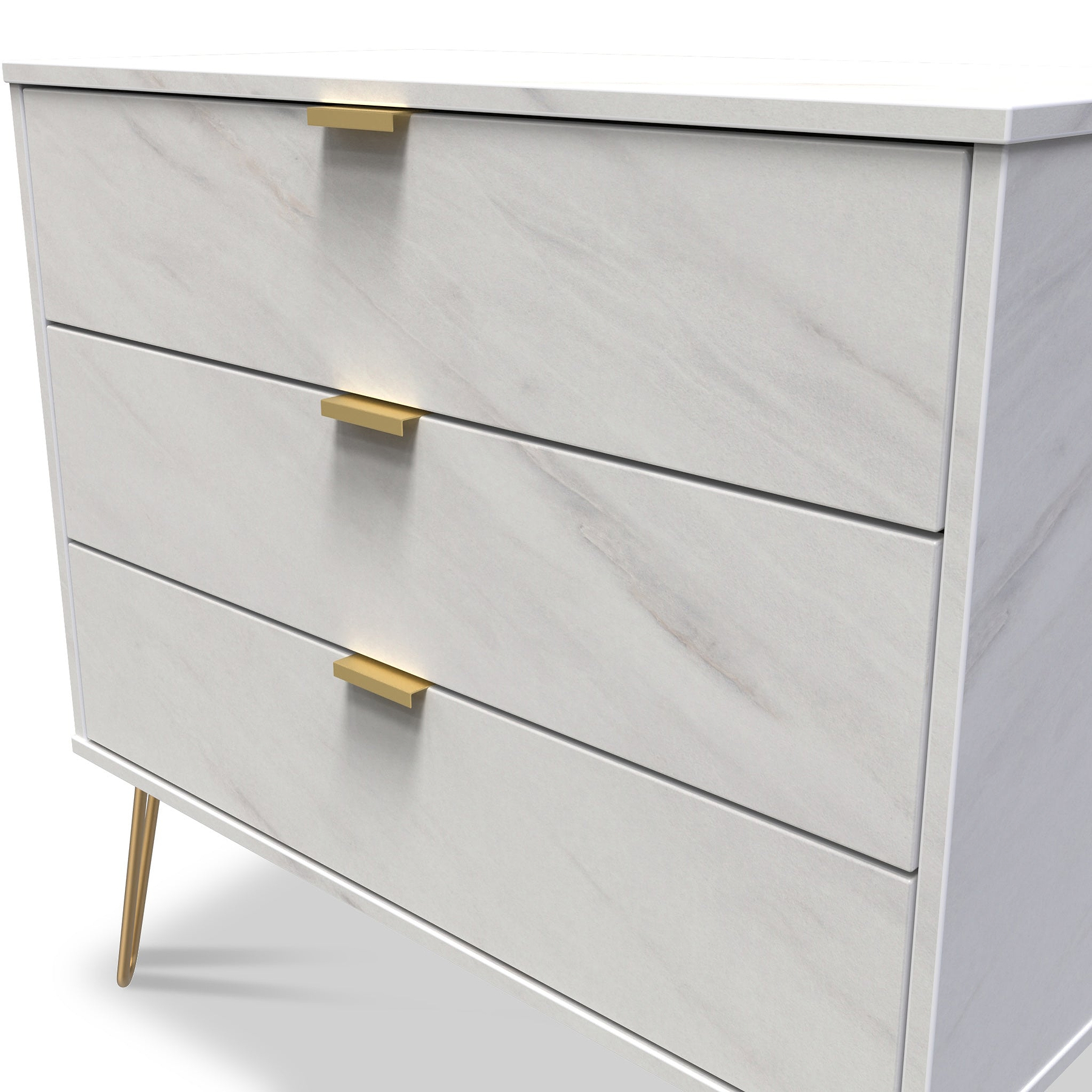 Moreno Marble Effect 3 Drawer Chest