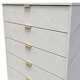 Moreno Marble Effect 5 Drawer Chest