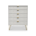 Moreno Marble Effect 5 Drawer Chest of Drawers