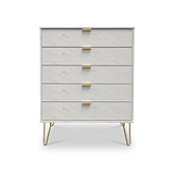 Moreno Marble Effect 5 Drawer Chest of Drawers