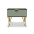 Moreno Olive Green 1 Drawer Bedside Table by Roseland Furniture