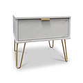 Moreno Marble Effect 1 Drawer Lamp Side Table from Roseland Furniture