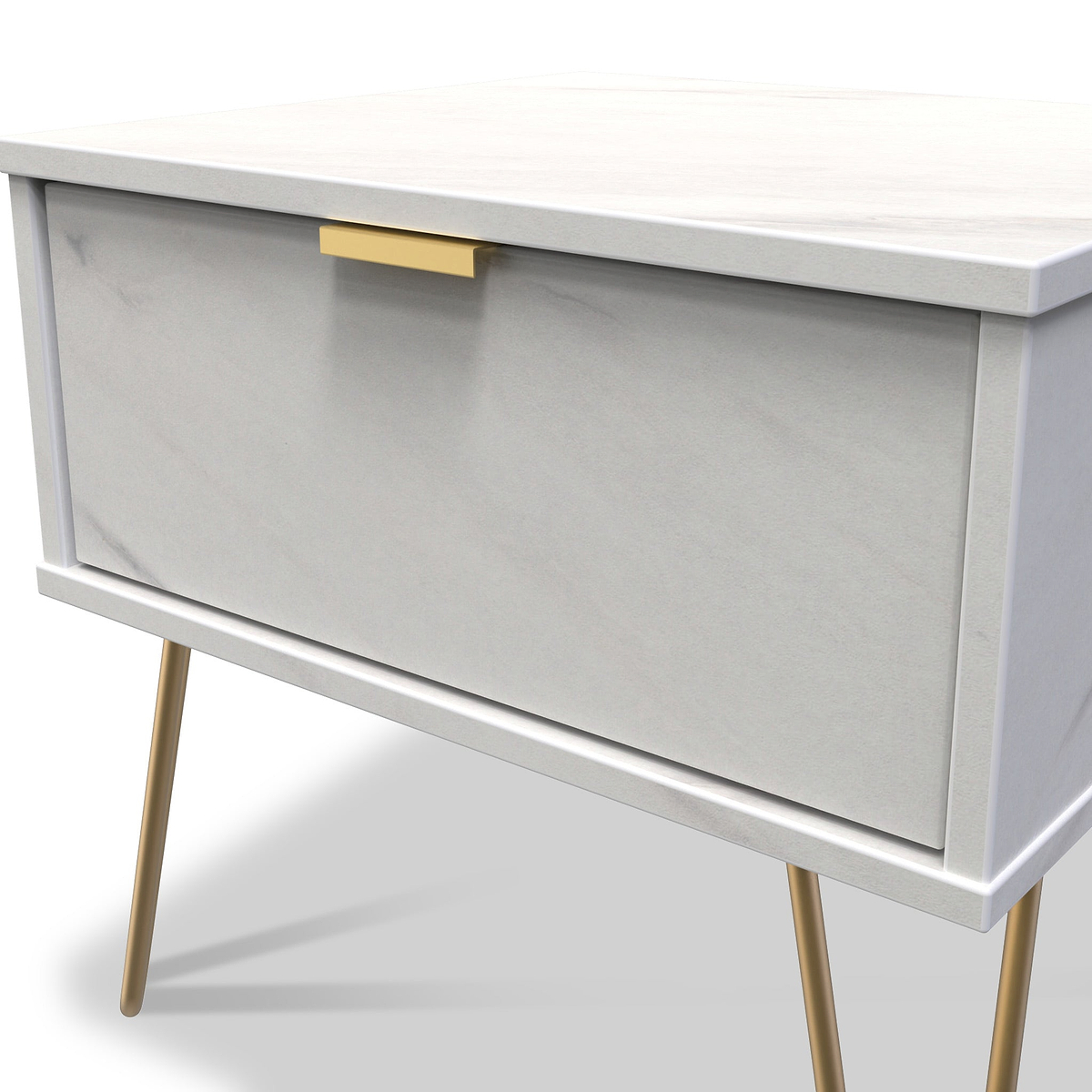 Moreno Marble Effect 1 Drawer Side Table