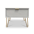 Moreno Marble Effect 1 Drawer Lamp Side Table from Roseland Furniture