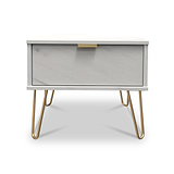 Moreno Marble Effect 1 Drawer Lamp Side Table from Roseland Furniture