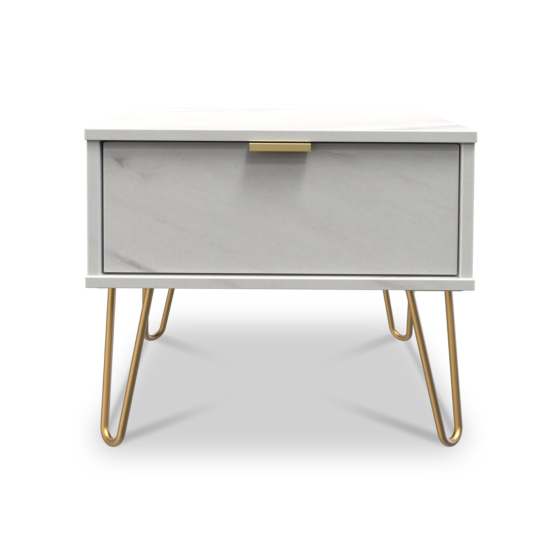 Moreno Marble Effect 1 Drawer Lamp Side Table from Roseland Furniture