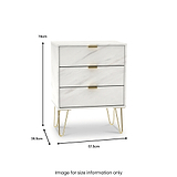 Moreno Marble Effect 3 Drawer Midi Unit from Roseland Furniture