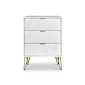 Moreno Marble Effect 3 Drawer Midi Unit Chest of Drawers