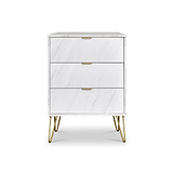 Moreno Marble Effect 3 Drawer Midi Unit Chest of Drawers