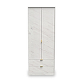 Moreno Marble Effect 2 Door 2 Drawer Double Wardrobe