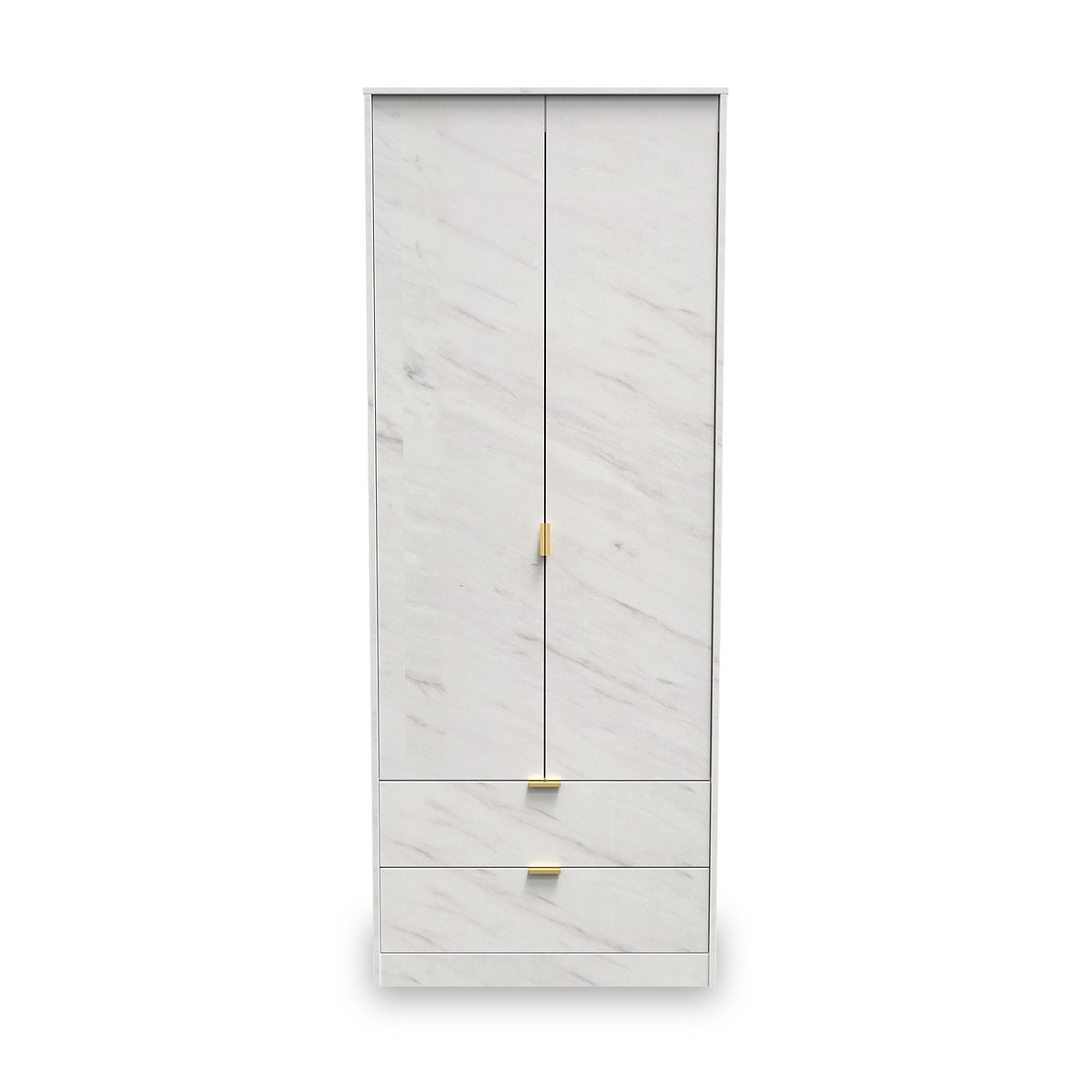 Moreno Marble Effect 2 Door 2 Drawer Double Wardrobe