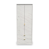 Moreno Marble Effect 2 Door 2 Drawer Double Wardrobe
