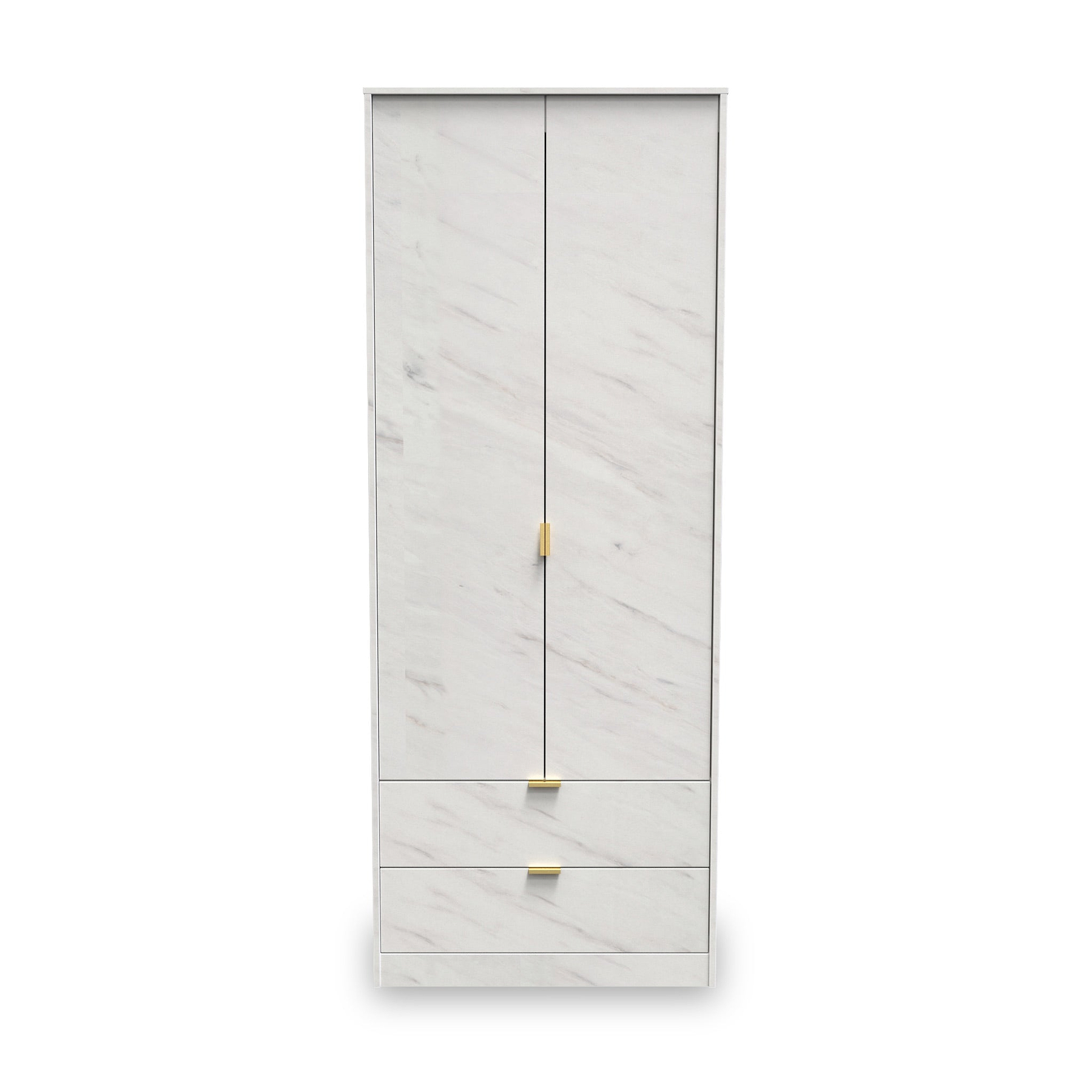Moreno Marble Effect 2 Door 2 Drawer Double Wardrobe