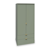 Moreno Olive Green 2 Door 2 Drawer Double Wardrobe from Roseland furniture