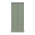 Moreno Olive Green 2 Door 2 Drawer Double Wardrobe from Roseland furniture
