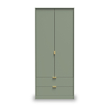 Moreno Olive Green 2 Door 2 Drawer Double Wardrobe from Roseland furniture