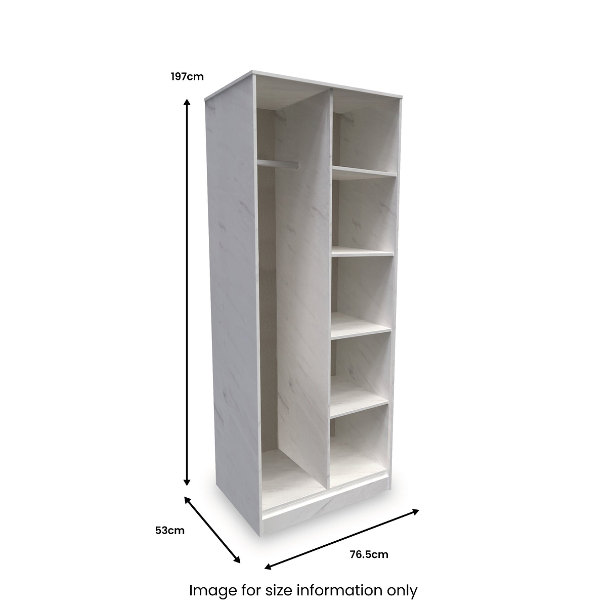 Moreno Marble Open Shelf Unit from Roseland Furniture