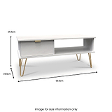 Moreno White Marble 1 Drawer Coffee Table from Roseland Furniture