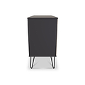 Moreno Graphite 3 Drawer TV Unit with Gold Hairpin Legs from Roseland Furniture