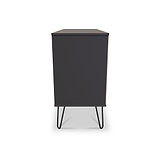 Moreno Graphite 3 Drawer TV Unit with Gold Hairpin Legs from Roseland Furniture