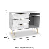 Moreno Marble 3 Drawer TV Unit from Roseland Furniture